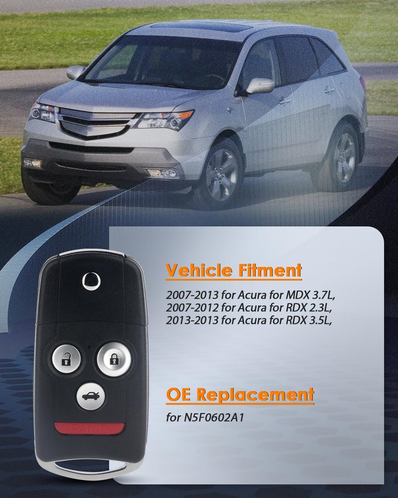 OCPTY Replacement 1Pcs Flip Key Fob for Acura for MDX for Acura for RDX 2007-2013 N5F0602A1A - Image 2